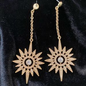 Golden star drop earrings